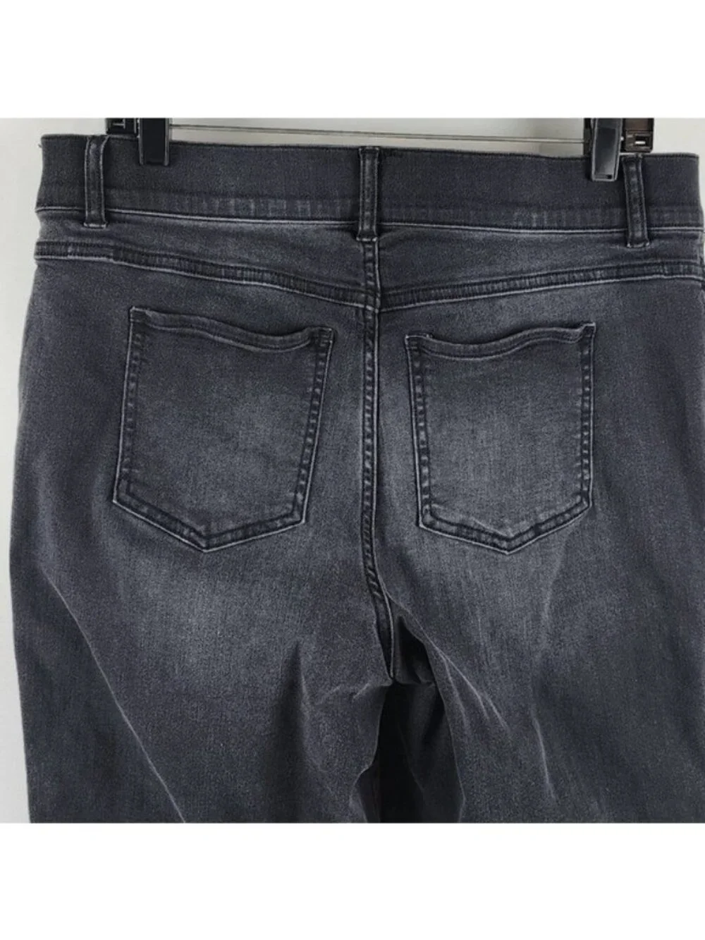 SPANX Jeans Womens XL Straight Leg Vintage Black High Rise Denim 20355T